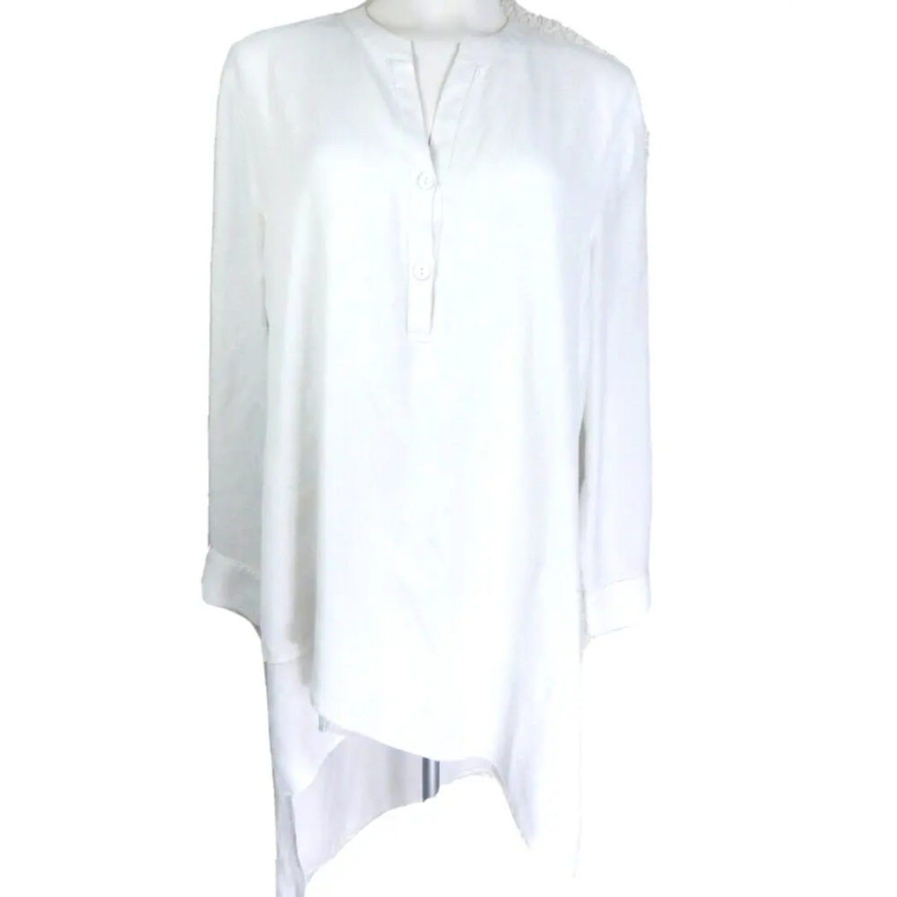 Stella Carakasi White Asymmetrical Tunic Top